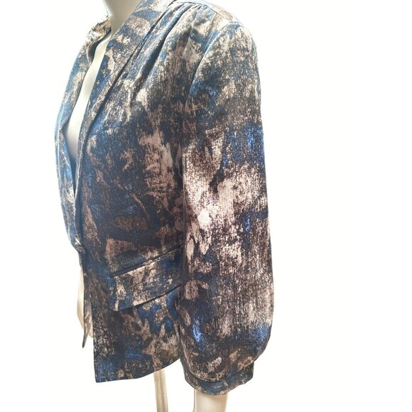 Vintage Abstract Print Womens Blazer Jacket 3/4 Sleeve size Small - Picture 2 of 12
